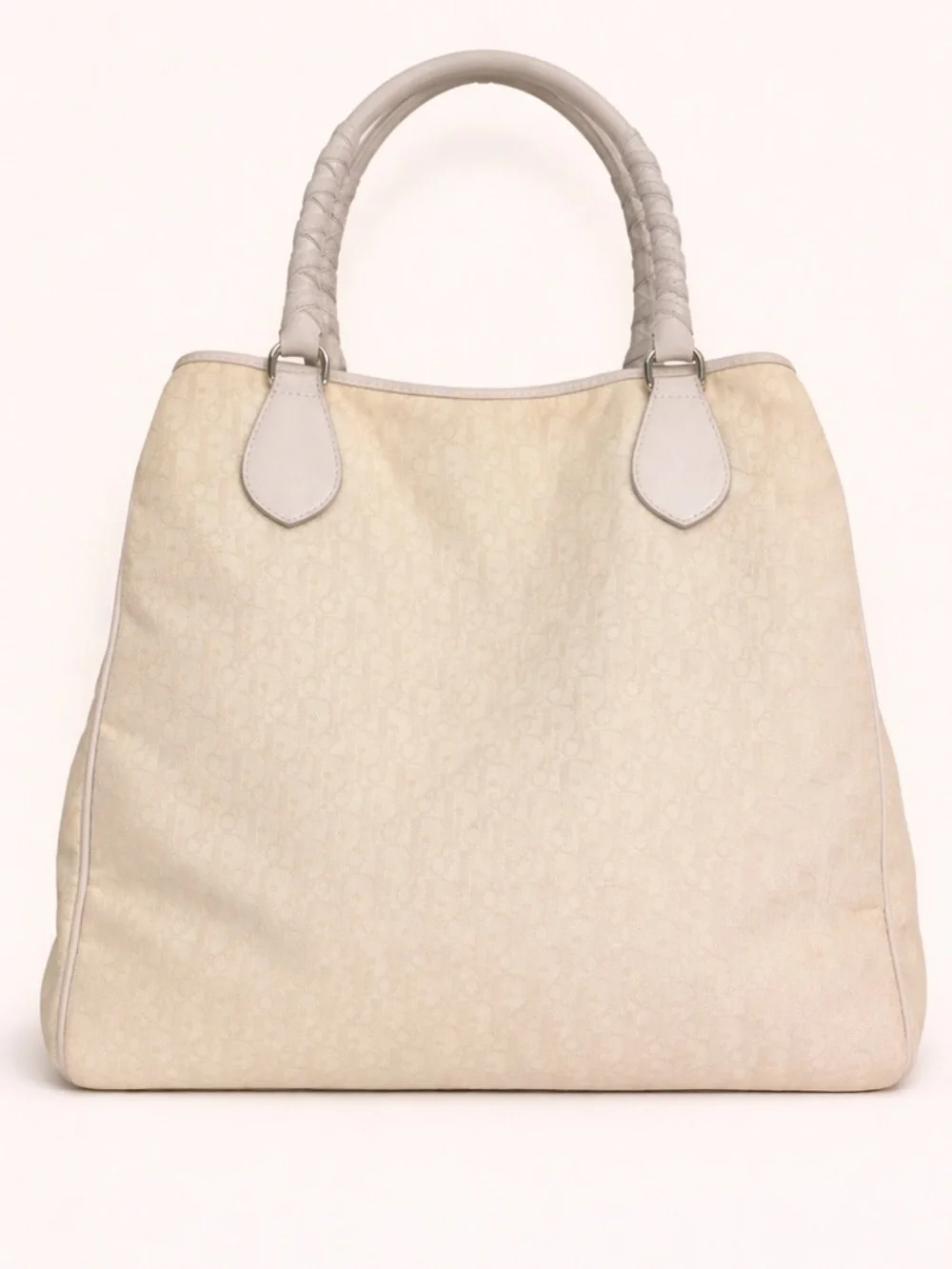 Christian Dior Diorissimo Trotter Monogram Canvas Tote Bag Cream - Picture 2 of 10